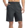 imageTBMPOY Mens Shorts 9quot Hiking Running Shorts Zipper Pockets Athletic Outdoor Sports Gym Workout Short 4 PocketsCool Grey