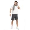 imageTBMPOY Mens Shorts 9quot Hiking Running Shorts Zipper Pockets Athletic Outdoor Sports Gym Workout Short 4 PocketsDark Grey