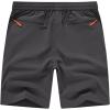 imageTBMPOY Mens Shorts 9quot Hiking Running Shorts Zipper Pockets Athletic Outdoor Sports Gym Workout Short 4 PocketsDark Grey
