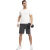 imageTBMPOY Mens Shorts 9quot Hiking Running Shorts Zipper Pockets Athletic Outdoor Sports Gym Workout Short 4 PocketsDark Grey