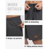 imageTBMPOY Mens Shorts 9quot Hiking Running Shorts Zipper Pockets Athletic Outdoor Sports Gym Workout Short 4 PocketsDark Grey