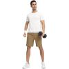 imageTBMPOY Mens Shorts 9quot Hiking Running Shorts Zipper Pockets Athletic Outdoor Sports Gym Workout Short 4 PocketsKhaki