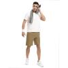 imageTBMPOY Mens Shorts 9quot Hiking Running Shorts Zipper Pockets Athletic Outdoor Sports Gym Workout Short 4 PocketsKhaki