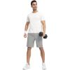 imageTBMPOY Mens Shorts 9quot Hiking Running Shorts Zipper Pockets Athletic Outdoor Sports Gym Workout Short 4 PocketsLight Grey