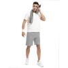 imageTBMPOY Mens Shorts 9quot Hiking Running Shorts Zipper Pockets Athletic Outdoor Sports Gym Workout Short 4 PocketsLight Grey