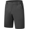 imageTBMPOY Mens Shorts Golf 9quot Casual Elastic Waist Quick Dry Flat Front Travel Shorts with 5 PocketsDark Grey