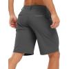imageTBMPOY Mens Shorts Golf 9quot Casual Elastic Waist Quick Dry Flat Front Travel Shorts with 5 PocketsDark Grey
