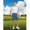 imageTBMPOY Mens Shorts Golf 9quot Casual Elastic Waist Quick Dry Flat Front Travel Shorts with 5 PocketsDenim Blue