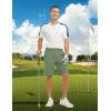 imageTBMPOY Mens Shorts Golf 9quot Casual Elastic Waist Quick Dry Flat Front Travel Shorts with 5 PocketsLight Army