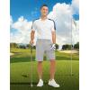 imageTBMPOY Mens Shorts Golf 9quot Casual Elastic Waist Quick Dry Flat Front Travel Shorts with 5 PocketsLight Grey