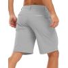 imageTBMPOY Mens Shorts Golf 9quot Casual Elastic Waist Quick Dry Flat Front Travel Shorts with 5 PocketsLight Grey