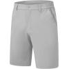 imageTBMPOY Mens Shorts Golf 9quot Casual Elastic Waist Quick Dry Flat Front Travel Shorts with 5 PocketsLight Grey