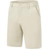 imageTBMPOY Mens Shorts Golf 9quot Casual Elastic Waist Quick Dry Flat Front Travel Shorts with 5 PocketsLight Khaki