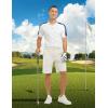 imageTBMPOY Mens Shorts Golf 9quot Casual Elastic Waist Quick Dry Flat Front Travel Shorts with 5 PocketsWhite