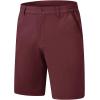imageTBMPOY Mens Shorts Golf 9quot Casual Elastic Waist Quick Dry Flat Front Travel Shorts with 5 PocketsWine Red