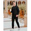 imageTBMPOY Mens Sweatsuits 2 Piece Set Tracksuits Jogging Outfits Long Sleeve Tops Jogger Pants Sweat Track Suits Casual AthleticBlack