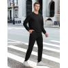 imageTBMPOY Mens Sweatsuits 2 Piece Set Tracksuits Jogging Outfits Long Sleeve Tops Jogger Pants Sweat Track Suits Casual AthleticBlack