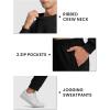 imageTBMPOY Mens Sweatsuits 2 Piece Set Tracksuits Jogging Outfits Long Sleeve Tops Jogger Pants Sweat Track Suits Casual AthleticBlack