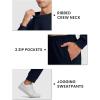 imageTBMPOY Mens Sweatsuits 2 Piece Set Tracksuits Jogging Outfits Long Sleeve Tops Jogger Pants Sweat Track Suits Casual AthleticDark Blue