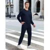 imageTBMPOY Mens Sweatsuits 2 Piece Set Tracksuits Jogging Outfits Long Sleeve Tops Jogger Pants Sweat Track Suits Casual AthleticDark Blue