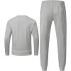 imageTBMPOY Mens Sweatsuits 2 Piece Set Tracksuits Jogging Outfits Long Sleeve Tops Jogger Pants Sweat Track Suits Casual AthleticLight Grey