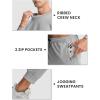 imageTBMPOY Mens Sweatsuits 2 Piece Set Tracksuits Jogging Outfits Long Sleeve Tops Jogger Pants Sweat Track Suits Casual AthleticLight Grey