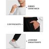 imageTBMPOY Mens Sweatsuits 2 Piece Set Tracksuits Jogging Outfits Long Sleeve Tops Jogger Pants Sweat Track Suits Casual AthleticWhite