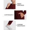 imageTBMPOY Mens Sweatsuits 2 Piece Set Tracksuits Jogging Outfits Long Sleeve Tops Jogger Pants Sweat Track Suits Casual AthleticWine Red