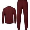imageTBMPOY Mens Sweatsuits 2 Piece Set Tracksuits Jogging Outfits Long Sleeve Tops Jogger Pants Sweat Track Suits Casual AthleticWine Red