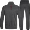 imageTBMPOY Mens Tracksuits Sweatsuits for Men Sweat Track Suits 2 Piece Casual Athletic Jogging Warm Up Full Zip Sets03 Dark Greywine Red