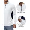 imageTBMPOY Mens UPF 50 Long Sleeve Shirts Pullover Sun Protection Rash Guard Fishing Golf Hiking Running 14 Zip T Shirt