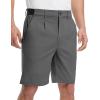 imageTBMPOY Mens Work Dress Shorts Golf Stretch Waistband Summer Pleated Casual Business Dressy Short for Men with PocketsDark Grey