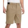 imageTBMPOY Mens Work Dress Shorts Golf Stretch Waistband Summer Pleated Casual Business Dressy Short for Men with PocketsKhaki