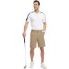 imageTBMPOY Mens Work Dress Shorts Golf Stretch Waistband Summer Pleated Casual Business Dressy Short for Men with PocketsKhaki
