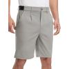 imageTBMPOY Mens Work Dress Shorts Golf Stretch Waistband Summer Pleated Casual Business Dressy Short for Men with PocketsLight Grey