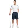 imageTBMPOY Mens Work Dress Shorts Golf Stretch Waistband Summer Pleated Casual Business Dressy Short for Men with PocketsNavy