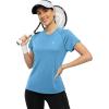 imageTBMPOY Womens Dry Fit Workout Shirts Short Sleeve Athletic Moisture Wicking TShirts UPF 50 Running Gym Active Tops Azure L