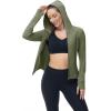 imageTBMPOY Womens Full Zip Hoodie Lightweight Athletic Jackets Slim Fit Workout Track Running Jacket with Thumb HolesGreen