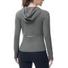 imageTBMPOY Womens Full Zip Hoodie Lightweight Athletic Jackets Slim Fit Workout Track Running Jacket with Thumb HolesGrey