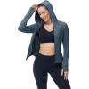 imageTBMPOY Womens Full Zip Hoodie Lightweight Athletic Jackets Slim Fit Workout Track Running Jacket with Thumb HolesGrey Blue