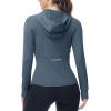 imageTBMPOY Womens Full Zip Hoodie Lightweight Athletic Jackets Slim Fit Workout Track Running Jacket with Thumb HolesGrey Blue