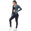 imageTBMPOY Womens Full Zip Hoodie Lightweight Athletic Jackets Slim Fit Workout Track Running Jacket with Thumb HolesGrey Blue