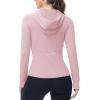 imageTBMPOY Womens Full Zip Hoodie Lightweight Athletic Jackets Slim Fit Workout Track Running Jacket with Thumb HolesPink