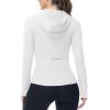 imageTBMPOY Womens Full Zip Hoodie Lightweight Athletic Jackets Slim Fit Workout Track Running Jacket with Thumb HolesWhite