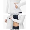 imageTBMPOY Womens Full Zip Hoodie Lightweight Athletic Jackets Slim Fit Workout Track Running Jacket with Thumb HolesWhite