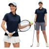 imageTBMPOY Womens Golf Polo Shirts Short Sleeve UPF 50 Dry Fit Athletic Tennis TShirts Zip Up Athletic Sports ShirtButton Navy Blue