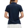 imageTBMPOY Womens Golf Polo Shirts Short Sleeve UPF 50 Dry Fit Athletic Tennis TShirts Zip Up Athletic Sports ShirtButton Navy Blue