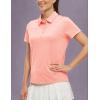 imageTBMPOY Womens Golf Polo Shirts Short Sleeve UPF 50 Dry Fit Athletic Tennis TShirts Zip Up Athletic Sports ShirtButton Pink