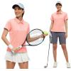 imageTBMPOY Womens Golf Polo Shirts Short Sleeve UPF 50 Dry Fit Athletic Tennis TShirts Zip Up Athletic Sports ShirtButton Pink