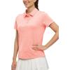 imageTBMPOY Womens Golf Polo Shirts Short Sleeve UPF 50 Dry Fit Athletic Tennis TShirts Zip Up Athletic Sports ShirtButton Pink